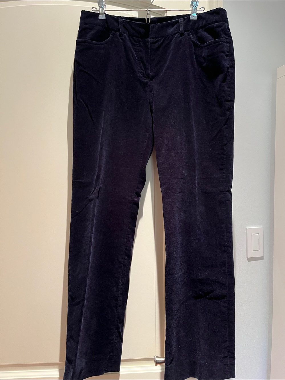 Brooks Brothers 346 Lucia Fit Dark Navy Corduroy Pants Sz12 Straight Leg Stretch
